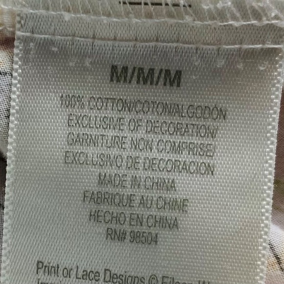 Eileen West Sz Medium 8 10 Nightgown Floral Lace Trim Ivory Blue Cotton - Picture 6 of 6